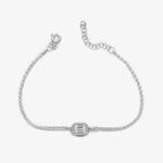 Diamantmontur Baguette Armband Silber Rhodiniert LMLBL01482
