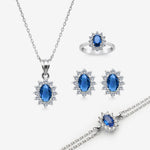 Diamantmontur Oval Synthetischer Saphir Set LMLUST00298