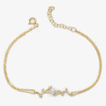 Diamantmontur mit Perle des Frühlings Silber Gold Armband LMLBL01361