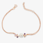 Magnolienblüten Frühlingswind Silber Rose Armband LMLBL01480