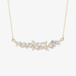 Baguette Blume Gold Silber Halskette LMLKL02735-GO