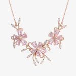 Diamantmontur mit rosa Steinen Rose Silber Halskette LMLKL03182