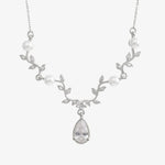 Diamantmontur mit Perle des Frühlings Silber Halskette LMLKL03163