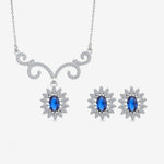 Diamantmontur Synthetischer Saphir Silber Mini Set LMLUST00359