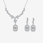 Diamantmontur Baguette-Glanz Silber Halskette LMLUST00472