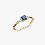 Grüner Saphir Baguette Gold Silber Ring LMLYZK00551-GO