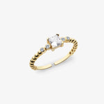 Quadratisches Baguette Gold Silber Ring LMLYZK00550-GO