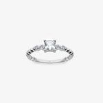 Quadratisches Baguette Silber Ring LMLYZK00550