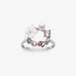 Frühlingswind mit Magnolie Silber Ring LMLYZK00491-RH
