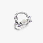 Diamantmontur Magnolie Krone Silber Ring LMLYZK00767