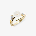 Magnolieblüten Gold Silber Ring LMLYZK00543-GO