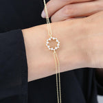 Diamant-Mount Sparkle Magic Goldfarbenes Silberarmband