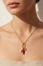Elegante Edelstahl Halskette mit Charm-Anhängern – Goldfarben