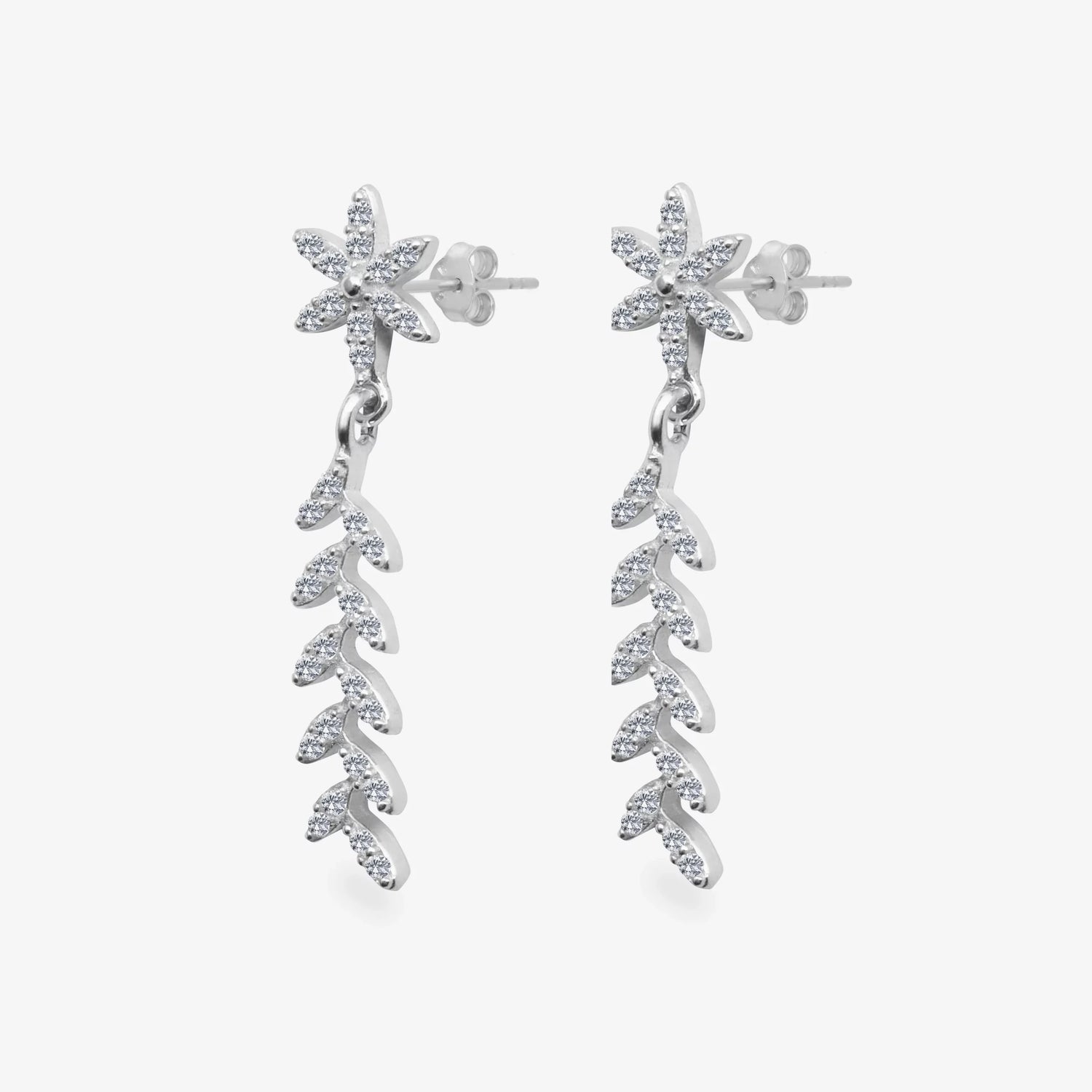 Funkelnde Schneeflocke Silber Ohrringe LMLKP01315