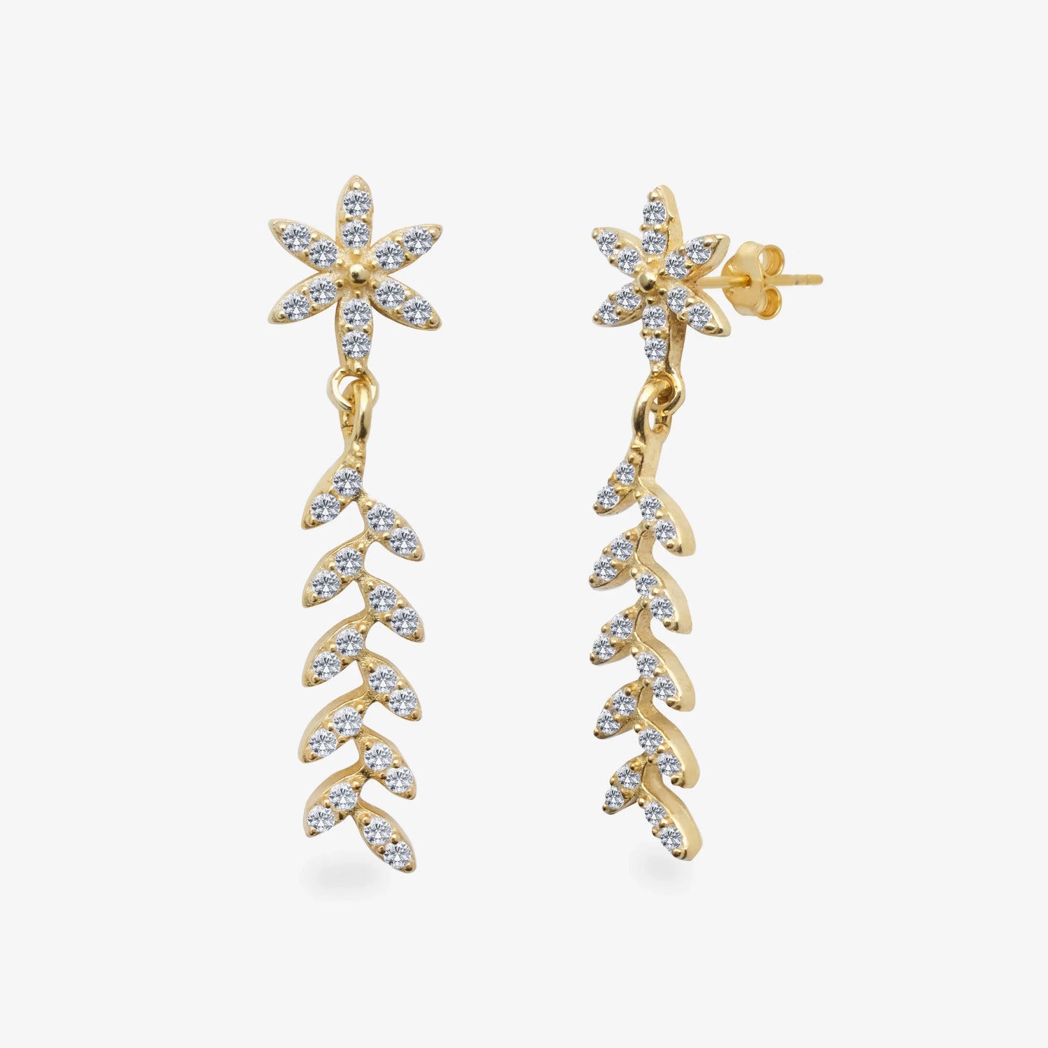 Funkelnde Schneeflocke Gold Silber Ohrringe LMLKP01315-GO
