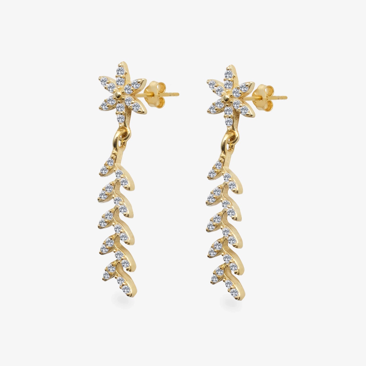 Funkelnde Schneeflocke Gold Silber Ohrringe LMLKP01315-GO