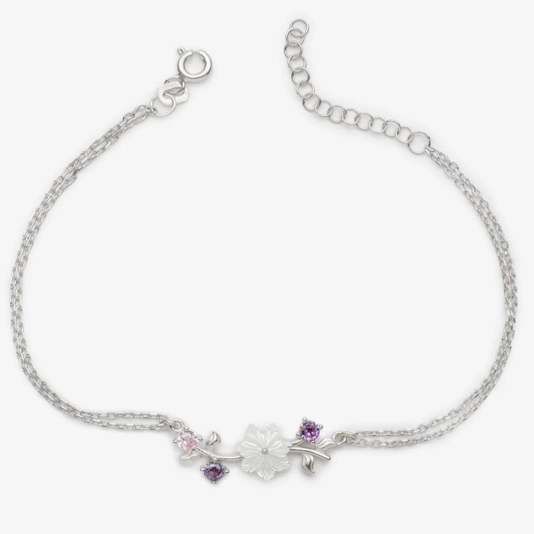 Magnolienblüten Frühlingswind Silber Armband LMLBL01479