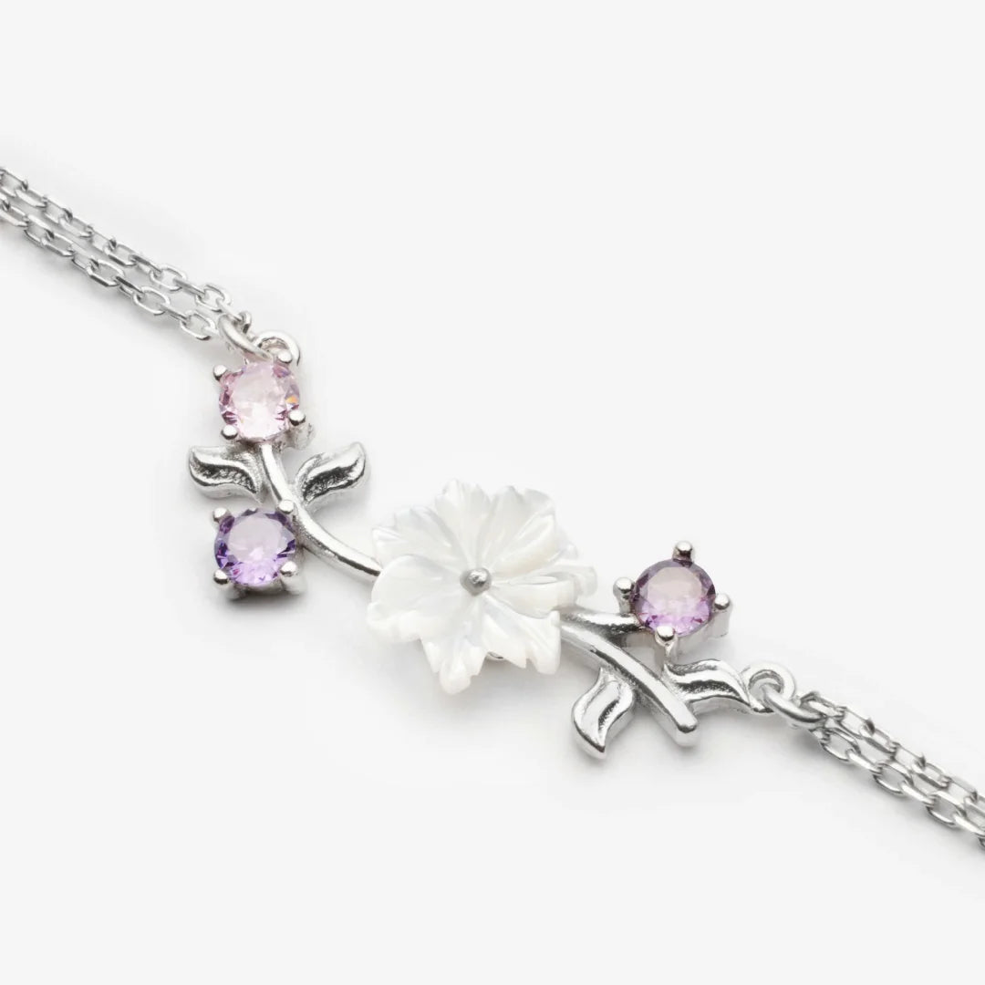 Magnolienblüten Frühlingswind Silber Armband LMLBL01479