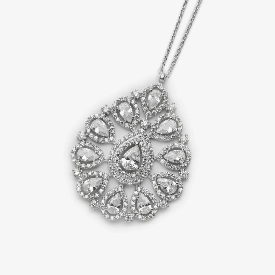 Diamantmontur Queen’s Sun Silber rhodiniert Halskette LMLKL03349-RH