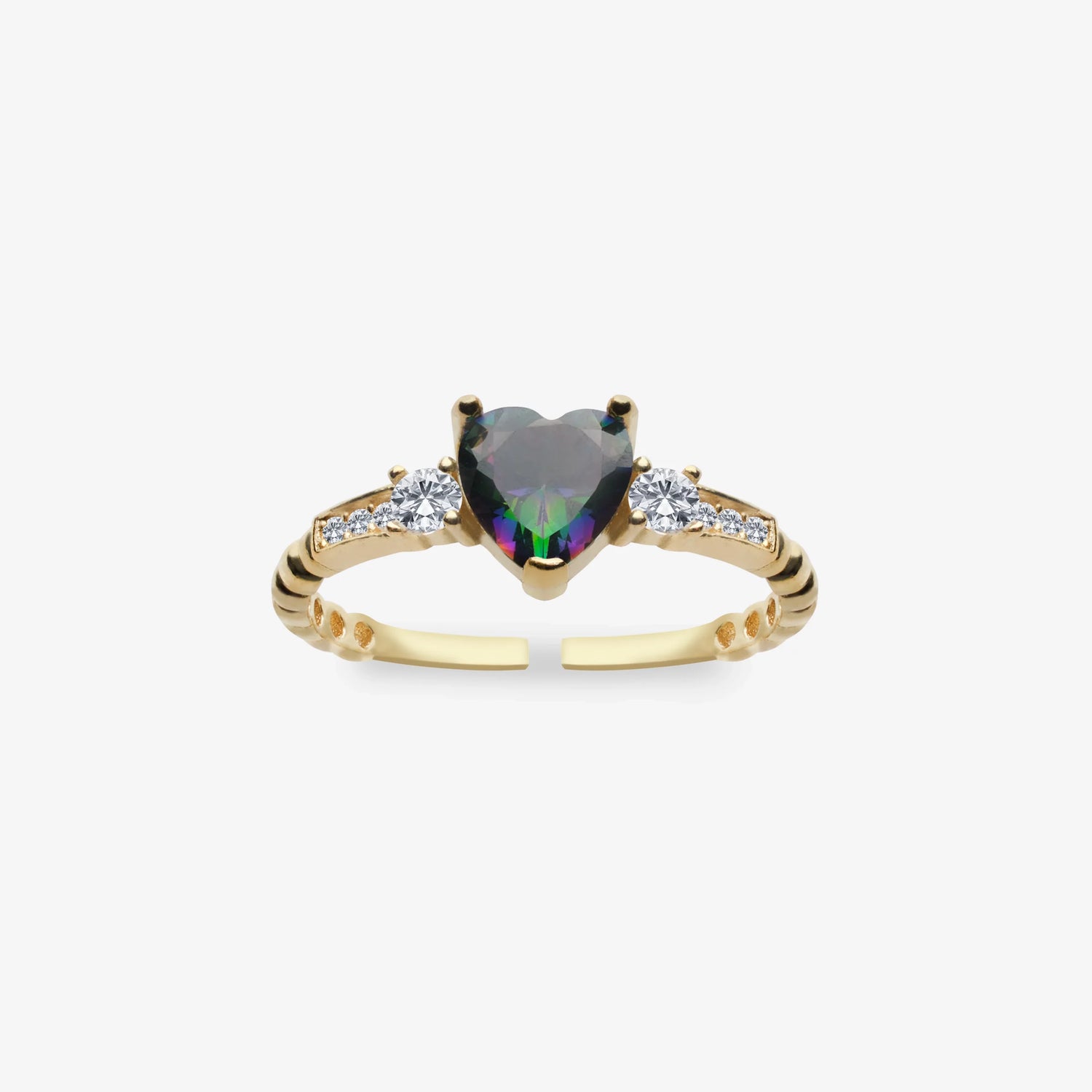 Funkelndes mystisches Topas Gelbgold Ring LMLYZK00632-GO