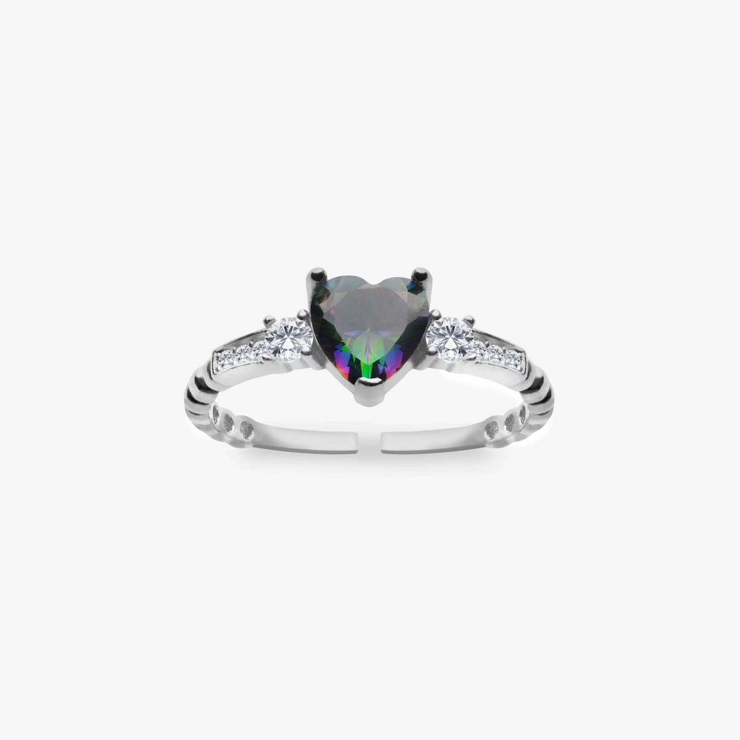 Sparkling Mystic Heart Ring Silber rhodiniert LMLYZK00632