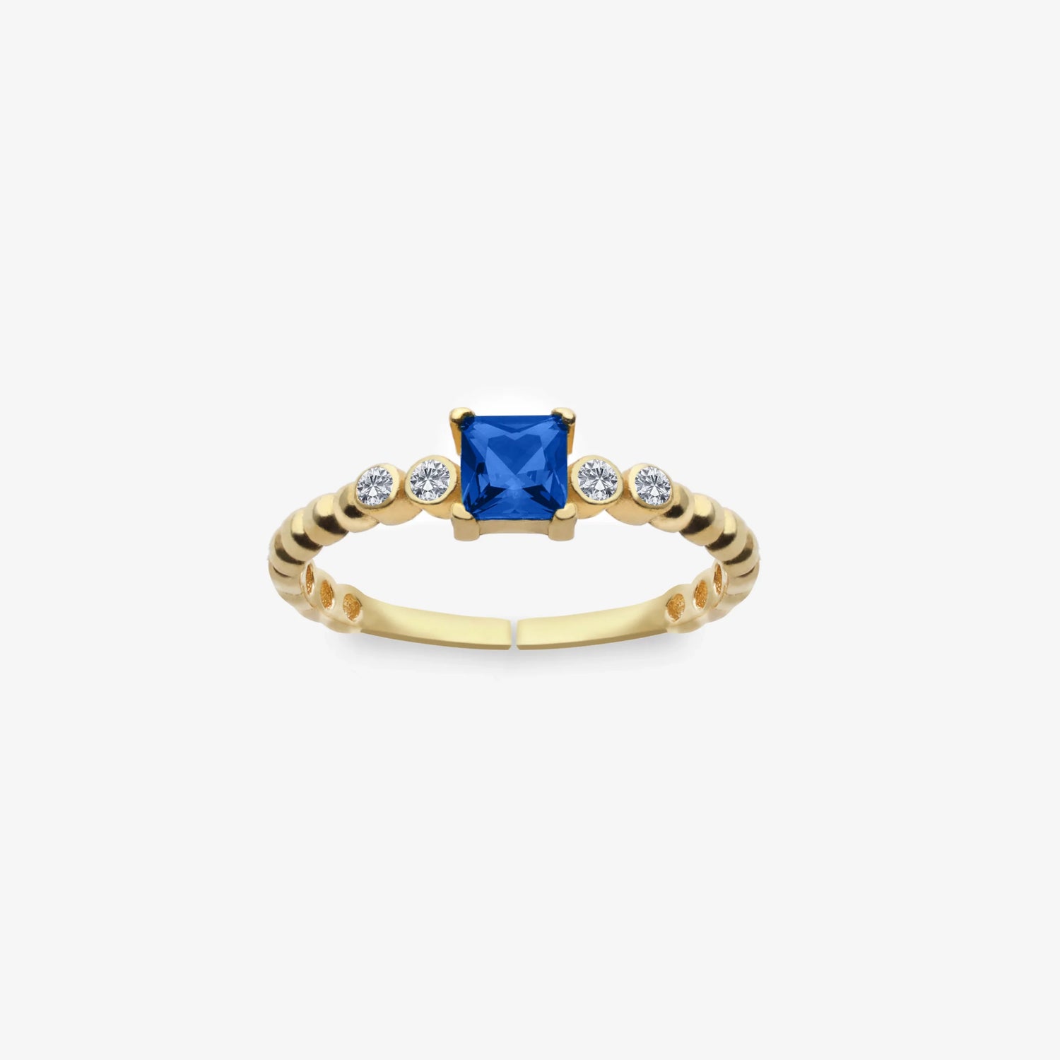 Grüner Saphir Baguette Gold Silber Ring LMLYZK00551-GO