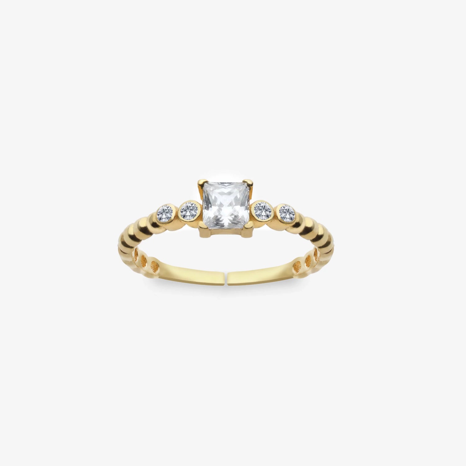 Quadratisches Baguette Gold Silber Ring LMLYZK00550-GO