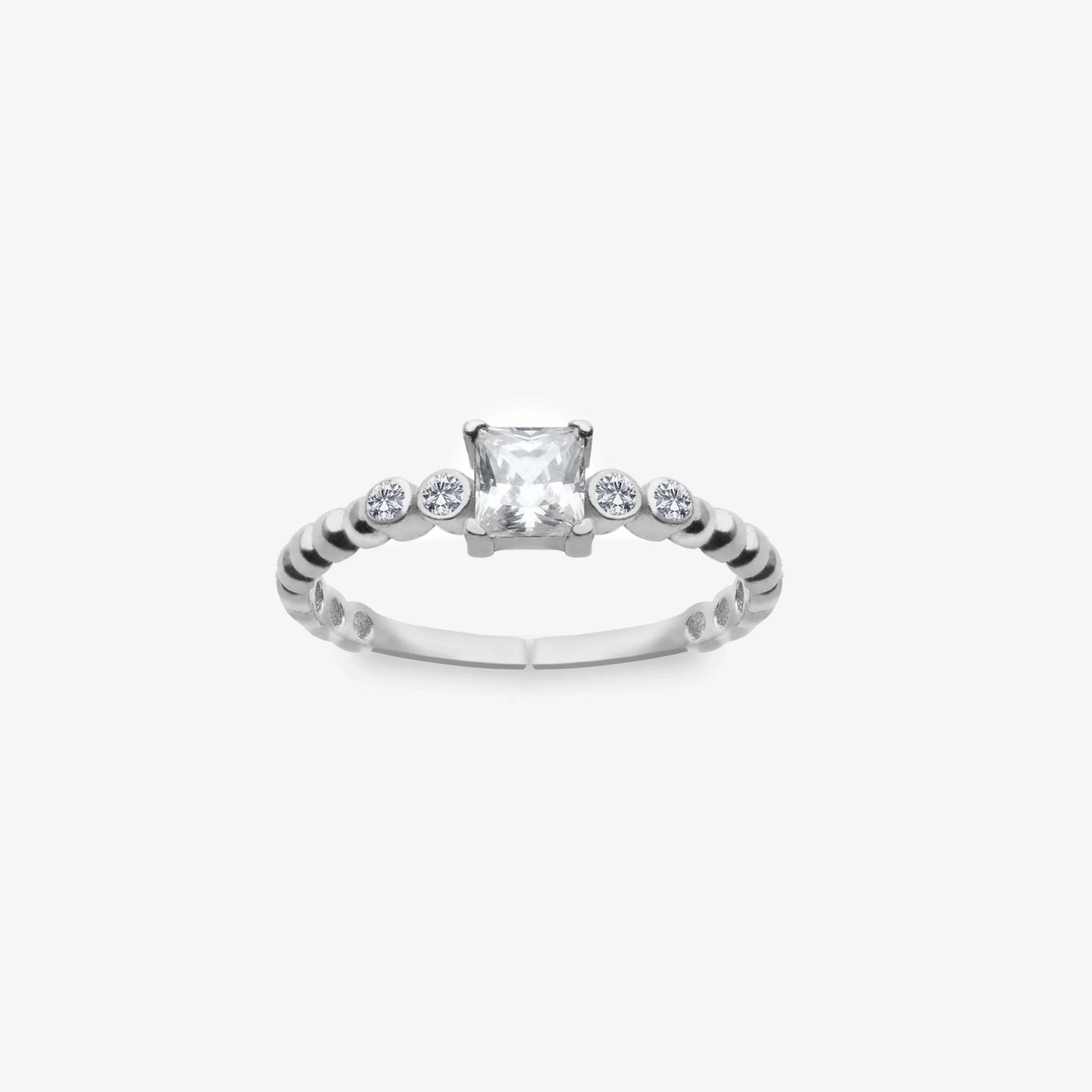 Quadratisches Baguette Silber Ring LMLYZK00550