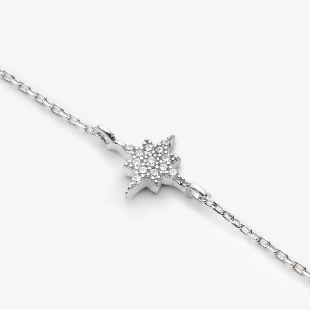 Diamantmontur Sparkling Polar Star Silber rhodiniertarmband LML01044