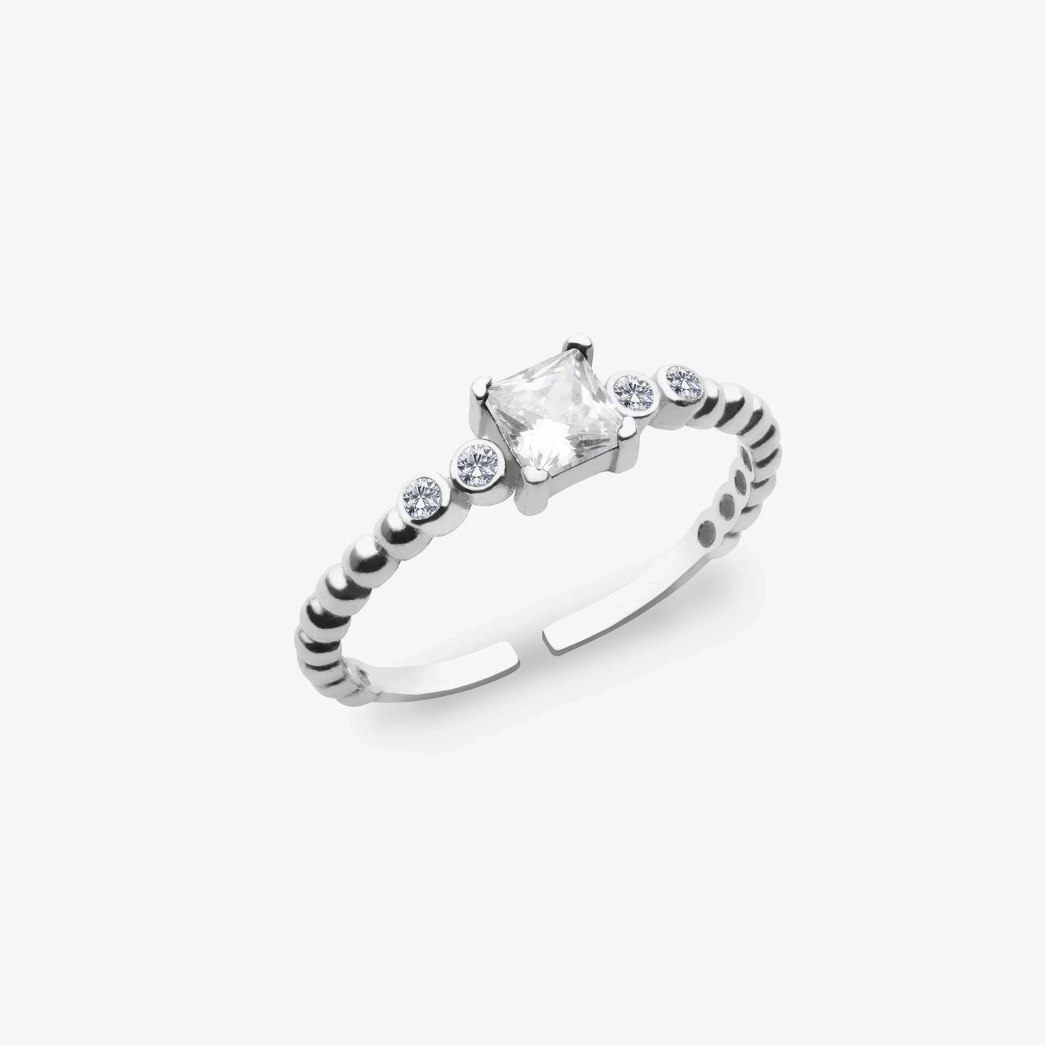 Quadratisches Baguette Silber Ring LMLYZK00550