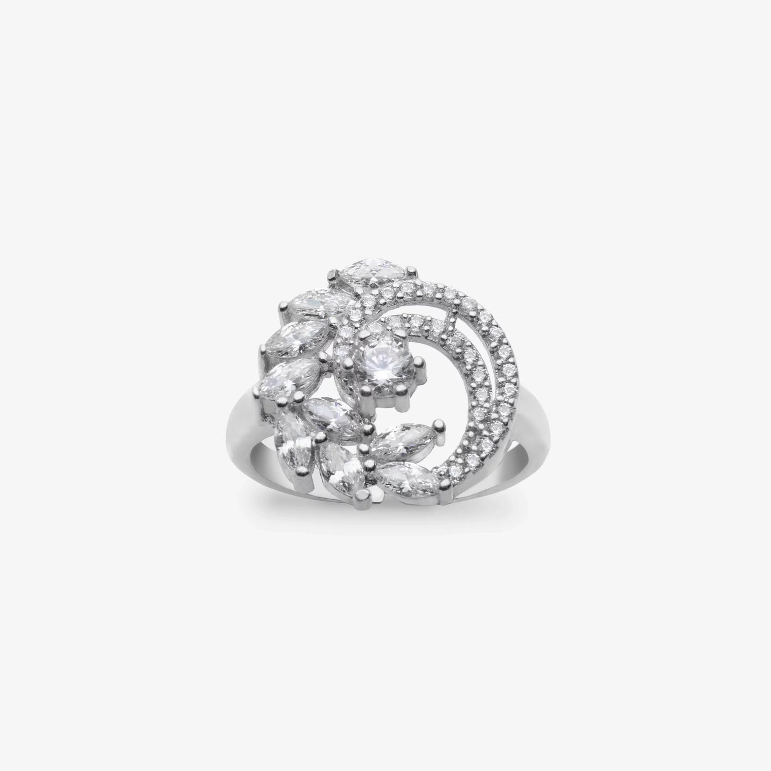 Effektiv Diamant Marquise bündeln Silber Ring LMLYZK00756-RH