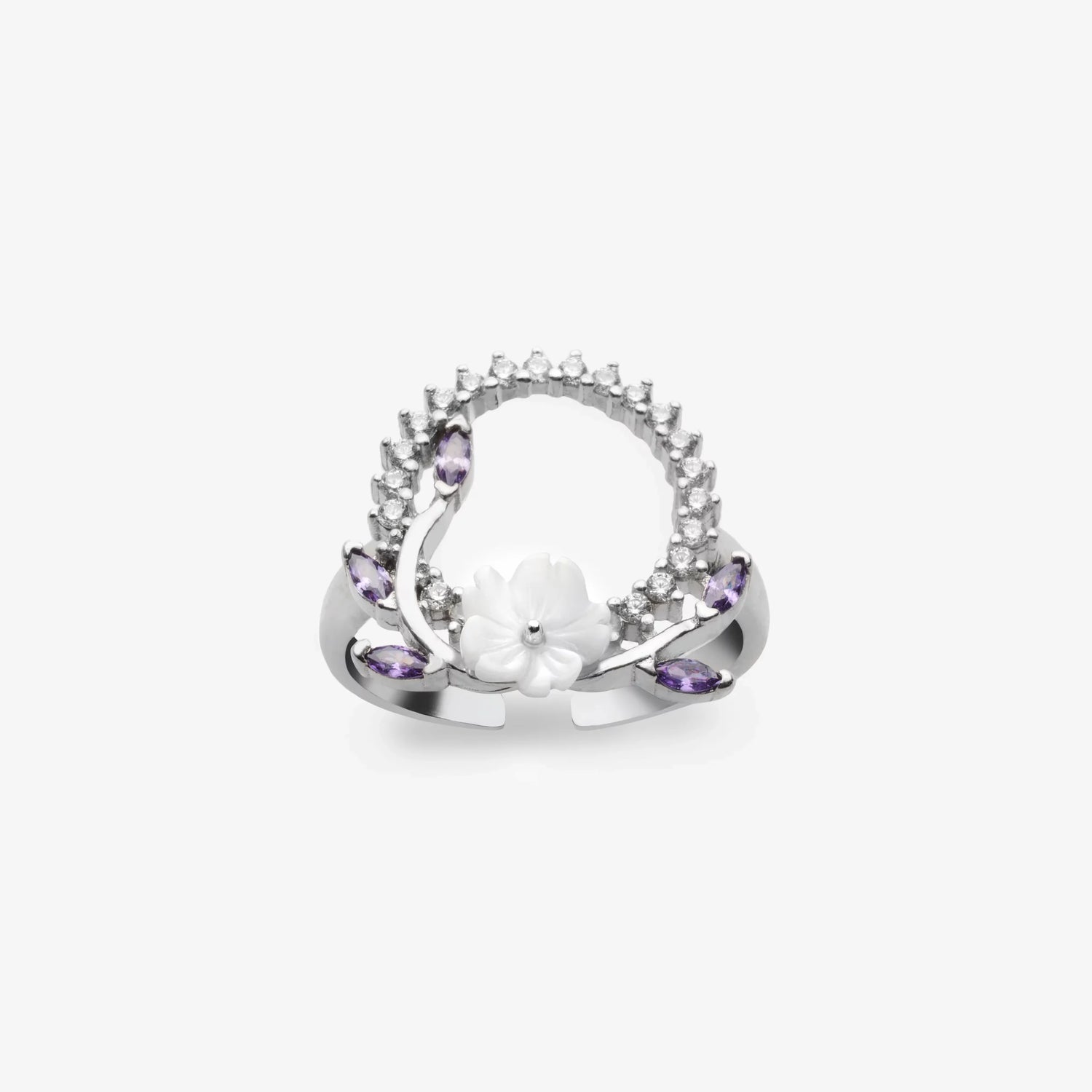 Diamantmontur Magnolie Krone Silber Ring LMLYZK00767