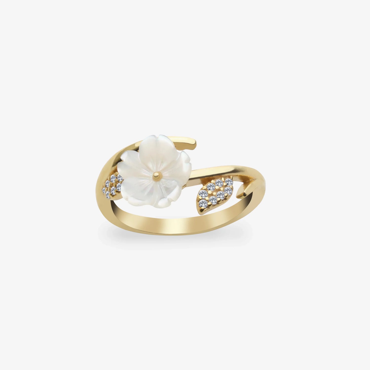 Magnolieblüten Gold Silber Ring LMLYZK00543-GO