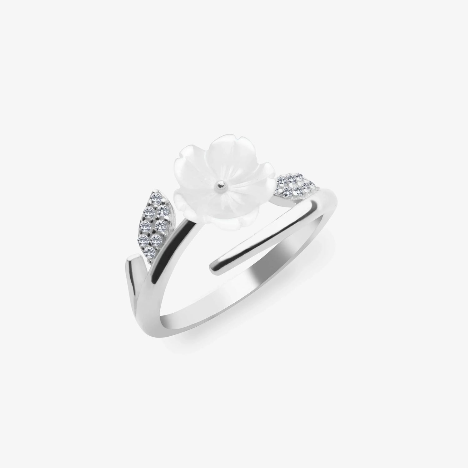 Magnolieblüten Silber Ring LMLYZK00543-RH